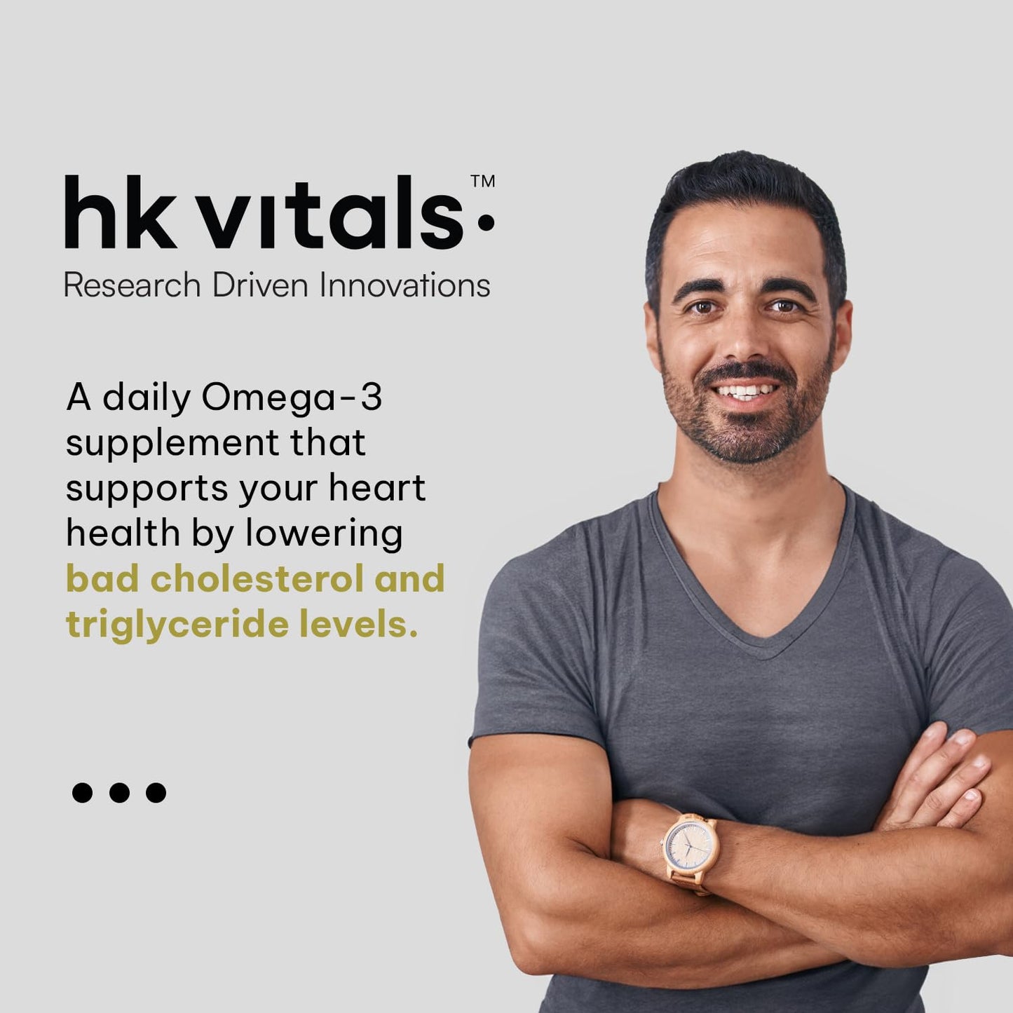 HealthKart hk vitals Omega 3 (60 Fish Oil Capsules) | 1000mg Omega 3 with 180mg EPA & 120mg DHA | For Brain, Heart, Eyes, and Joints Health