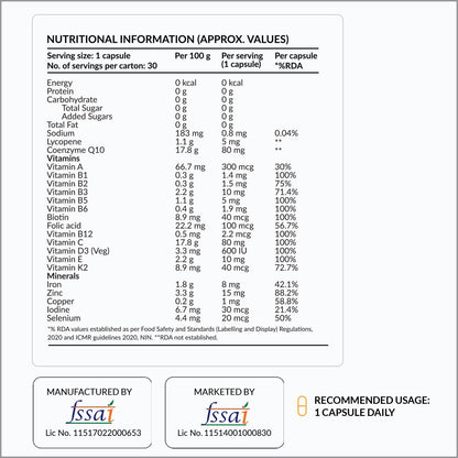 NUTROVA Kerastrength For Men & Women (30 Capsules) With Biotin - Prevents Hair-Fall,Strengthens & Grows Hair With Vitamins A,C,D3,B-Complex,Lycopene Inhibits Hair-Fall Hormone Dht,1 Count
