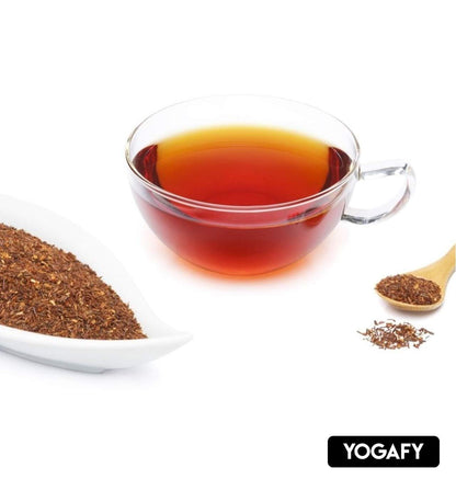 YOGAFY- Rooibos Herbal Tea - 100g Pack || ANTI-INFLAMMATORY || Caffeine-Free - 100% | Natural Ingredients - Flower Based - Farm Fresh | Eco-Conscious Pet Jar Packaging