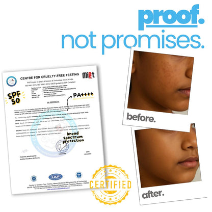 Tuco® Kids 2 in 1 Face Cream + Sunscreen SPF 50 with Saffron oil | UVA/UVB PA++++ | Broad Spectrum Protection | Benzophenone- 3 and Avobenzone Free | Ages 2-5, 5-10, 10-15 | 50gm