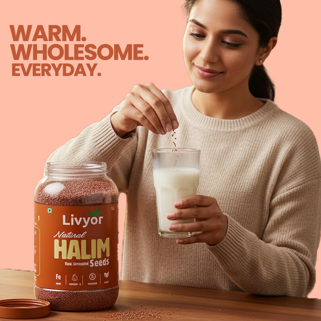 Livyor Premium Halim Seeds for eating - 400 g | Aliv seeds | Garden Cress Seeds | High in Fibre | Helps in hair growth | Rich in Omega 3 | Raw and Natural | Immunity Booster Super food | Pack of 1