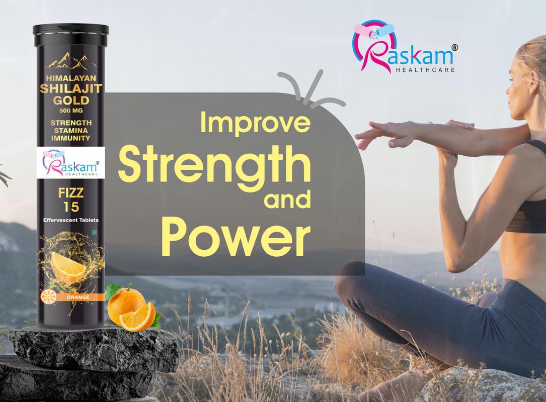 Raskam Healthcare product with a woman exercising outdoors, promoting strength and power.