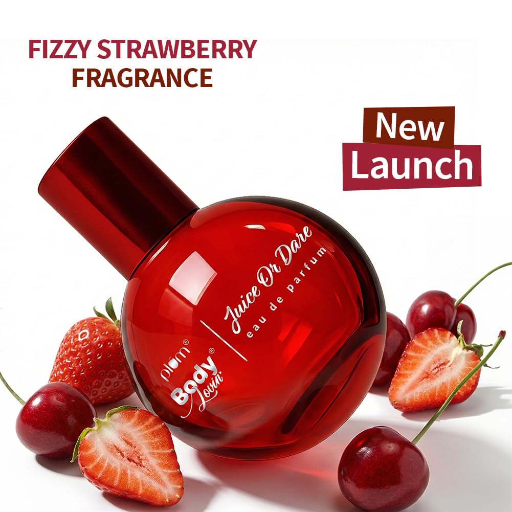 Plum BodyLovin' Juice Or Dare Valentine-Ready Eau De Parfum | Long Lasting Gourmand fragrance with oriental blend of juicy red fruits & fizzy strawberries | Luxurious scent, Purse-Friendly | 50ml