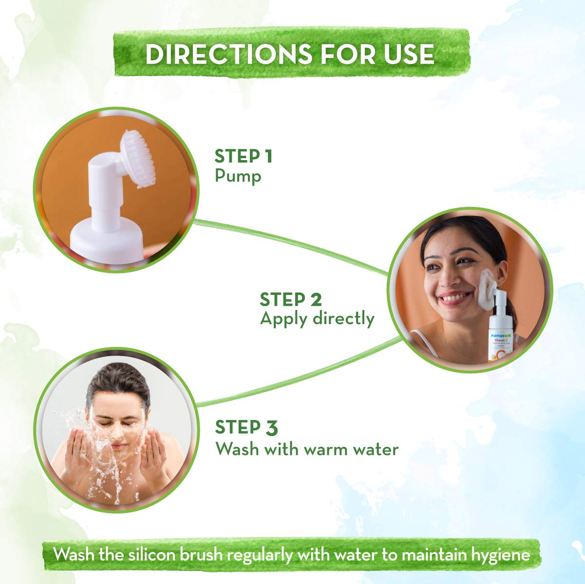 Mamaearth Vitamin C Face Wash with Foaming Silicone Cleanser Brush Powered by Vitamin C & Turmeric - 150ml