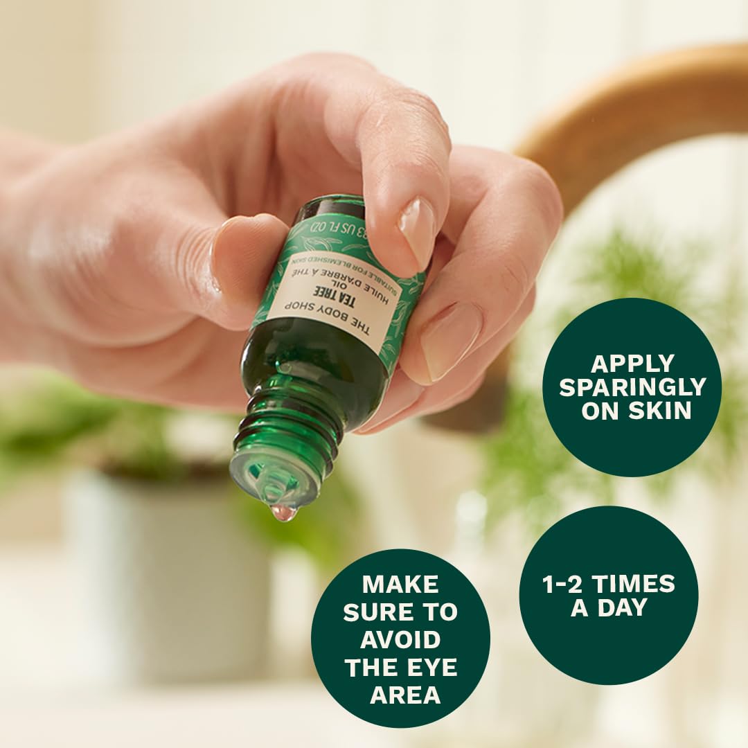 The Body Shop Vegan Tea Tree Oil, 10 ML - For Oily, Blemished Skin| Purifying| Vegan