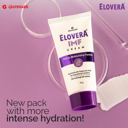 Elovera Intense Moisturizing Cream IMF 75g | Enriched with Hyaluronic Acid with Anti Ageing benefits, Reduces Fine Lines & Wrinkles | Nourish & Rejuvenate Skin | Dermatologically Tested | Paraben Free