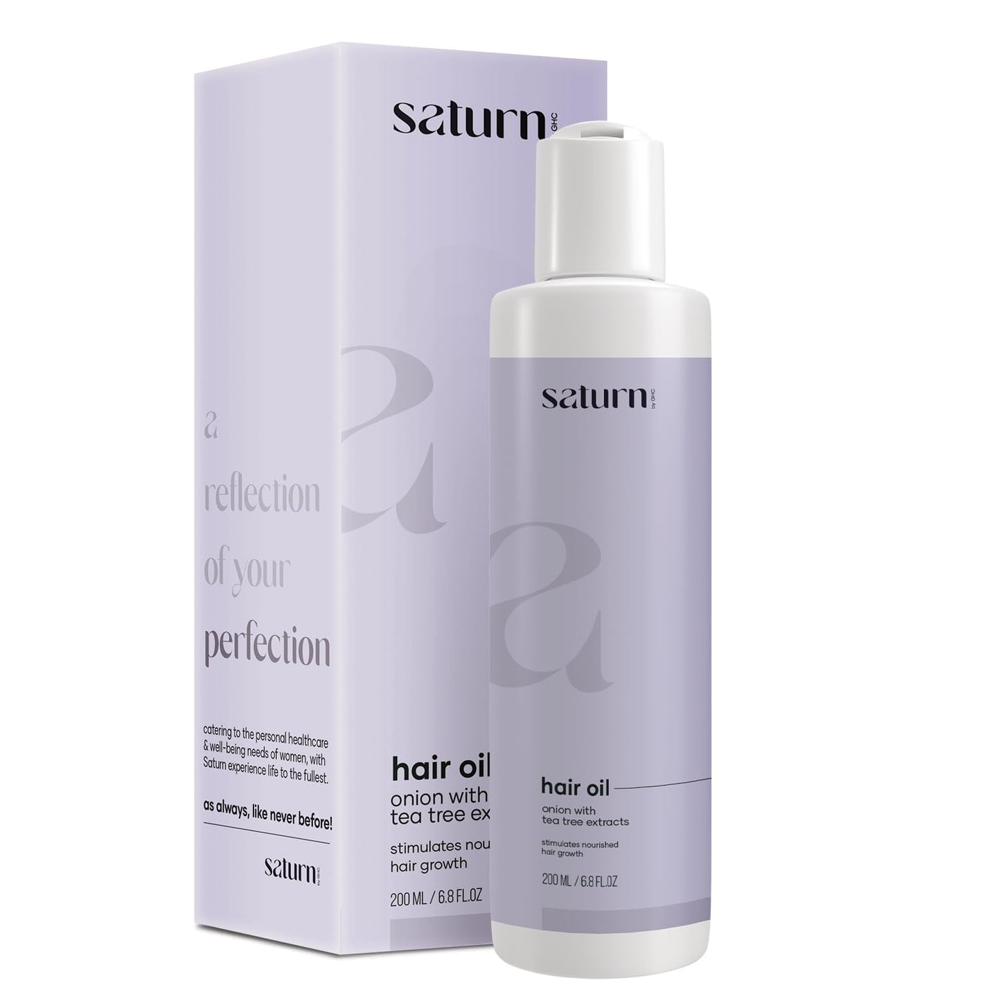 Saturn by GHC Hair Growth Oil For Hair Fall, Stronger, Thicker Hair With Onion Oil & Bhringraj Oil, Paraben Free, SLS & Sulphate Free, 200 ml