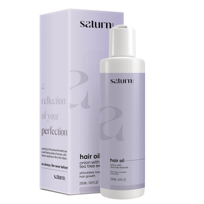 Saturn by GHC Hair Growth Oil For Hair Fall, Stronger, Thicker Hair With Onion Oil & Bhringraj Oil, Paraben Free, SLS & Sulphate Free, 200 ml