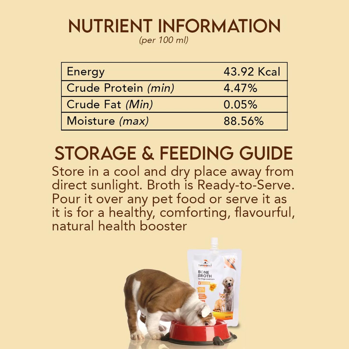 FurrMeals Chicken Bone Broth for Dogs & Cats | Food Topper for Picky Eaters | Rich in Natural Collagen for Bone & Gut Health | Hydration Support | Human Grade | No Preservatives | 300ml