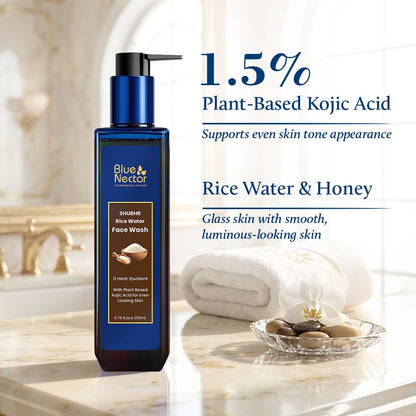 Blue Nectar 2% Kojic Acid Face Wash for Pigmentation | Gentle Cleanser for Face for Oily, Dry & Sensitive Skin | Natural Face Wash for Women & Men (11 Herbs, 100ml)