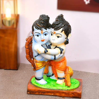 Lord Ram and Hanuman Idol | Bhagwan Ram and Hanuman Statue Hugging Each Other| Jai Shri Ram Figurine/Showpiece for Home Decoration, Gifting, Temple, Office