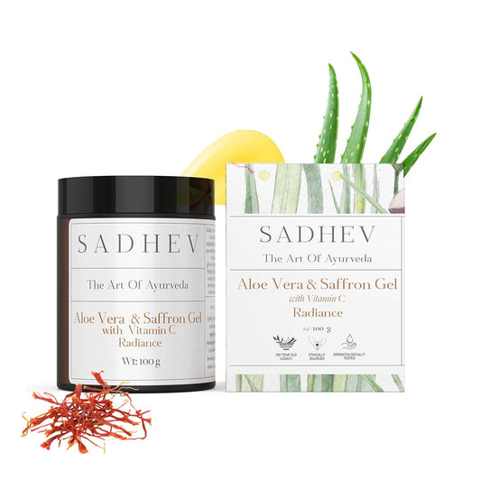 Sadhev's Aloe Vera & Saffron Face Gel with Vitamin C For Radiance, Suitable for All Skin Type, Paraben & Sulphate Free
