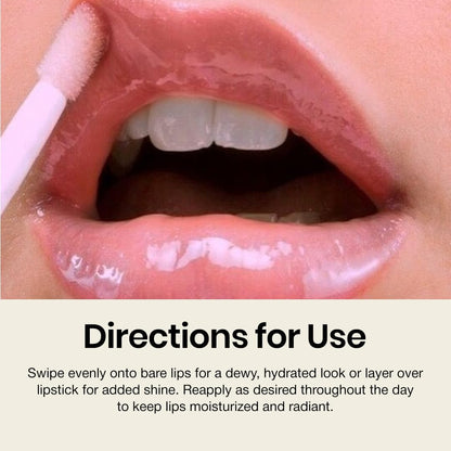 Sadhev Ayurvedic Rose Lip Gloss With Hyaluronic Acid & Rose | Soft Pink Glossy Shine | Hydrates, Plumps & Nourishes (5 ml)