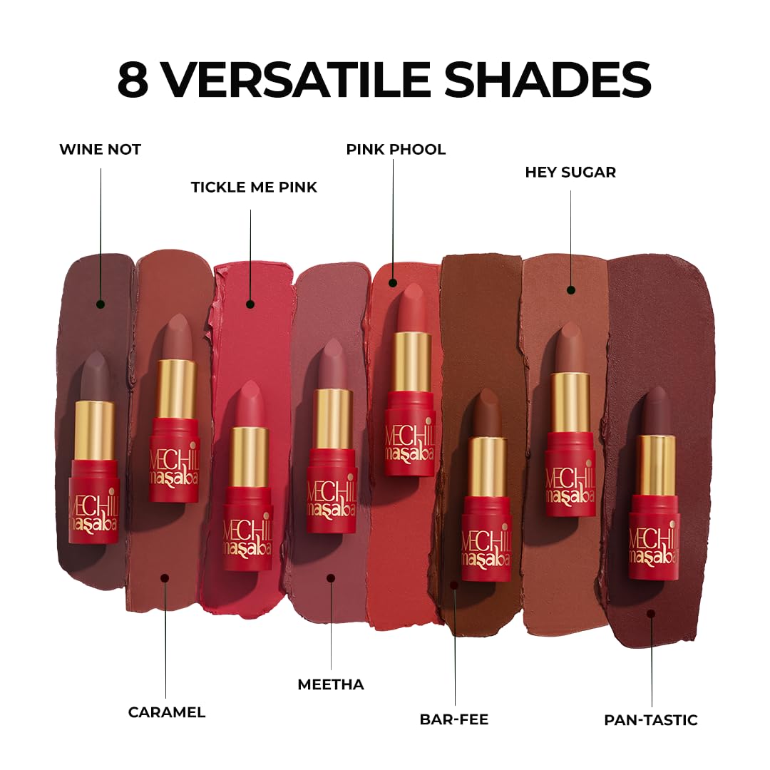 LoveChild Masaba 90s Drip Meetha (Mauve) Luxe-Matte Lipstick with Intense One-Swipe Color Payoff in High-Pigment HD Crème Matte Formula, 4gm