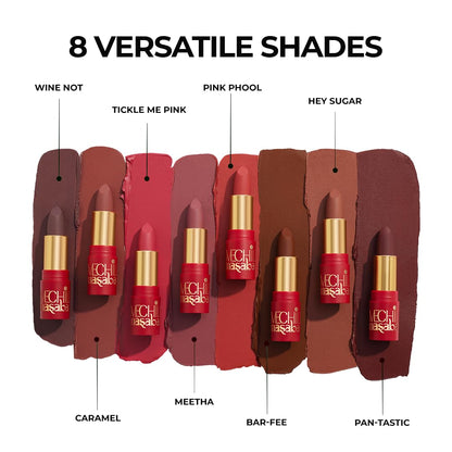 LoveChild Masaba 90s Drip Hey Sugar (Brown Sugar) Luxe-Matte Lipstick with Intense One-Swipe Color Payoff in High-Pigment HD Crème Matte Formula, 4gm