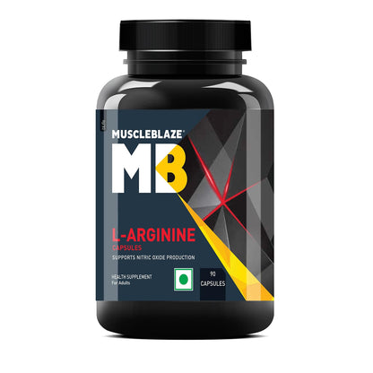 MuscleBlaze L-Arginine (90 Capsules) | Supports Nitric Oxide Production