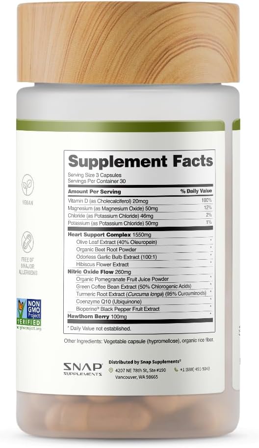 Supplement bottle with label showing 'Supplement Facts' and 'SNAP' branding.