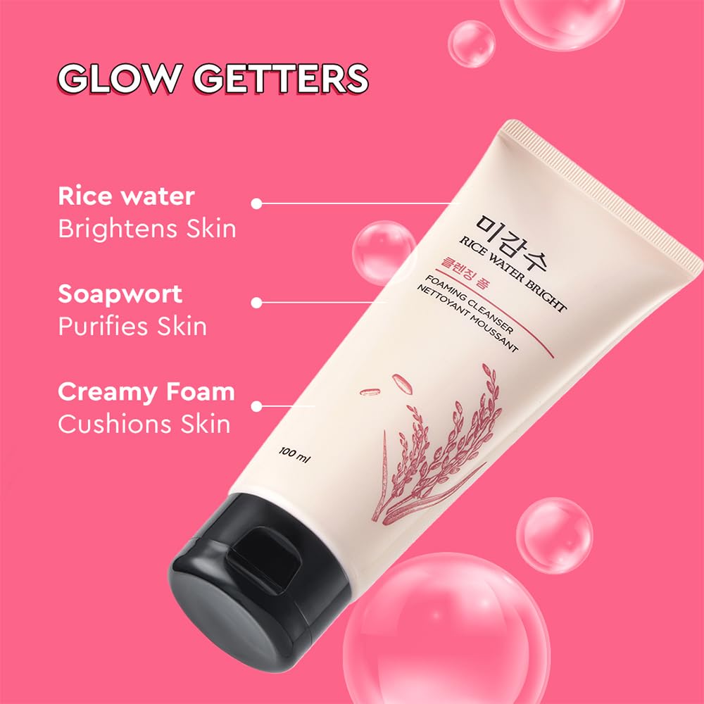 Tube of skincare product with text on a pink background