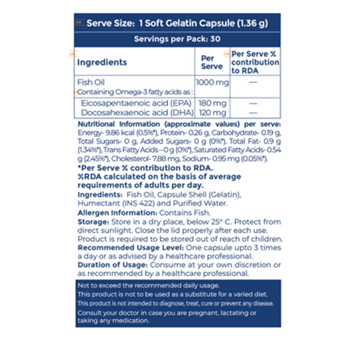 Siens By Dabur Omega-3 Fish Oil Capsules 1000mg - 30 softgels| Supports Heart, Skin & Joint Health | With EPA & DHA | Sustainably Sourced from wild-caught Icelandic Fish | Capsule for Men & Women