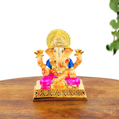 Resin Lord Ganesha Idol Decorative Murti for Pooja Room, Car Dashboard, Home Decor & Spiritual Gifting