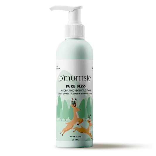 O Mumsie - curated for Devoted Mamas Pure Bliss Natural Baby Body Lotion - Moisturizing & Soothing,Gentle Formula for Sensitive Skin,Hypoallergenic,Paraben-Free,250ml - Ideal for Newborns & Toddlers