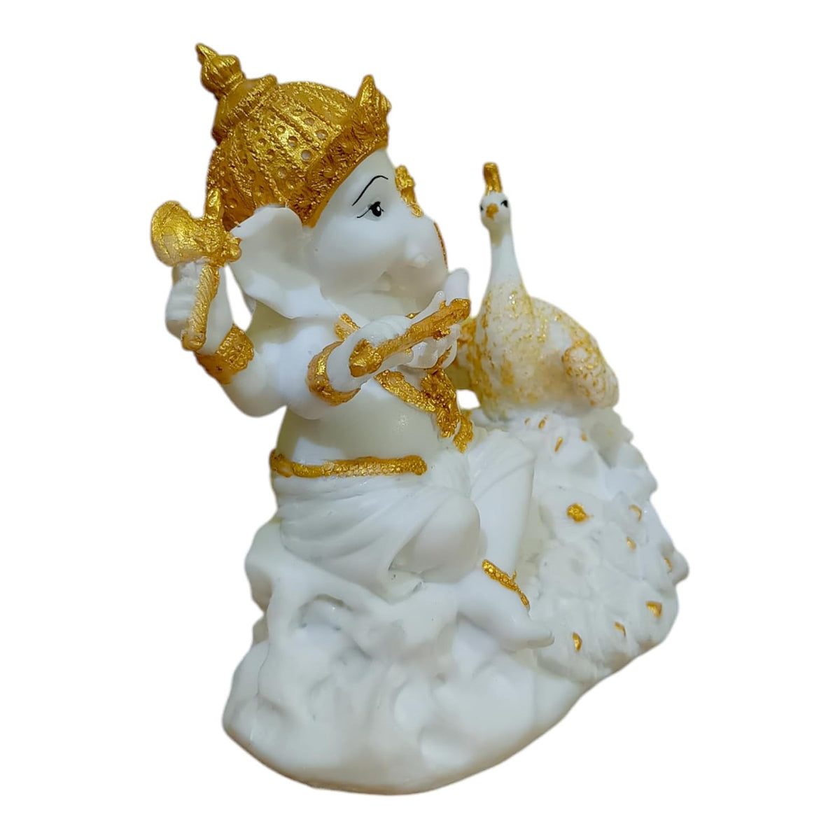 Ganesha Ganesh Ganpati Gajanan Statue Idol Murti Gift Item Decorative Showpiece Multicolor Polyresin Pack of 1 (B014)