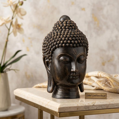 Buddha Idol Statue | Show Pieces for Home Decor Living Room (Antique Golden)