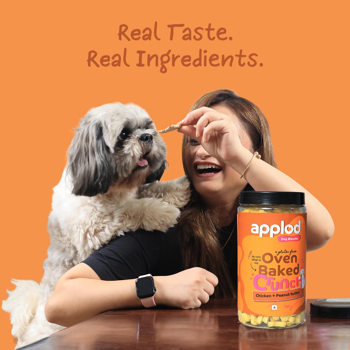 applod Crunch-a-Licious Chicken & Peanut Butter Dog Biscuits for Puppies & Adult Dogs | Gluten-Free Crunchy Treats Made with Real Chicken Protein | Healthy Training & Reward Snacks | 800g