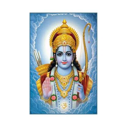 Shree Ram Paintings for Living room, Shree Ram Poster Big Size with Sparkle Coated Lamination - 2114 (Self Adhesive) 18x24 Inch
