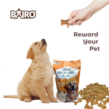 Bairo Healthy Dog Biscuit Treats – Chicken Flavour, 900g | High-Protein, Crunchy & Delicious Bone Shaped Biscuits for Dogs, All Life Stages | Promotes Healthy Teeth