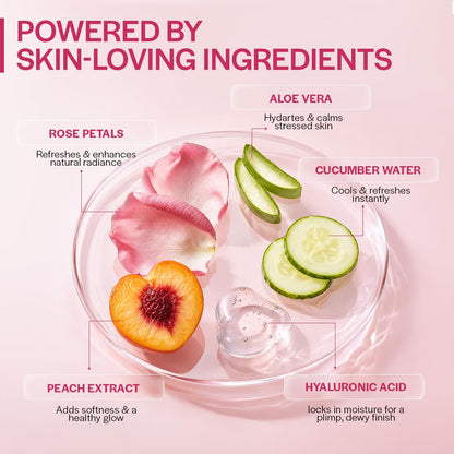 Suroskie Rose Glass Skin Mist 100ml | Rose Water Face Mist with Niacinamide, Hyaluronic Acid & Ceramide | Hydrating, Soothing & Glow Boosting Makeup Prep & Refresh Spray for All Skin Types