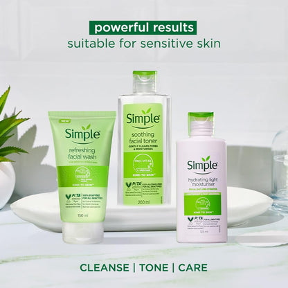 Simple Kind To Skin Refreshing Facial Wash 150 ml | 100% Soap-Free Facewash that doesn't dry out your skin| For All Skin Types