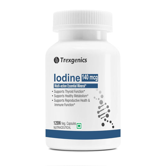 Trexgenics Iodine 140 mcg from Potassium Iodide Multi-Action Mineral for Thyroid Function, Metabolism, Immunity (120 Veg. Capsules)