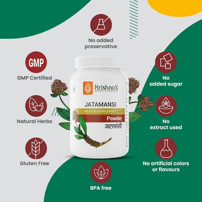 KRISHNA'S HERBAL & AYURVEDA Jatamansi(Nardostachys Jatamansi)Powder-100 G|Promotes Hair Growth|Supporting Hormonal Health&Natural Stress Relief