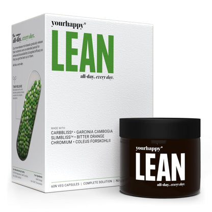 YourHappyLife Lean - 60 Capsules | Weight Management Supplements for Men & Women | Garcinia Cambogia | Boosts Metabolism & Controls Cravings | Fat Burner
