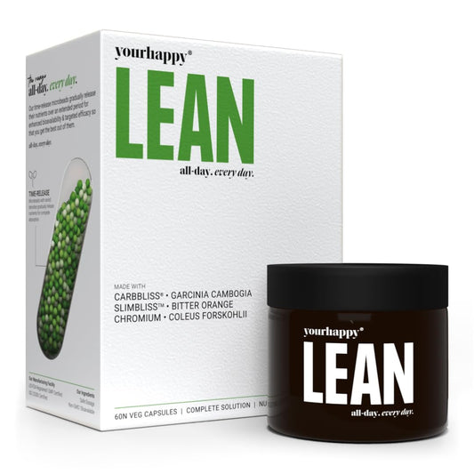 YourHappyLife Lean - 60 Capsules | Weight Management Supplements for Men & Women | Garcinia Cambogia | Boosts Metabolism & Controls Cravings | Fat Burner