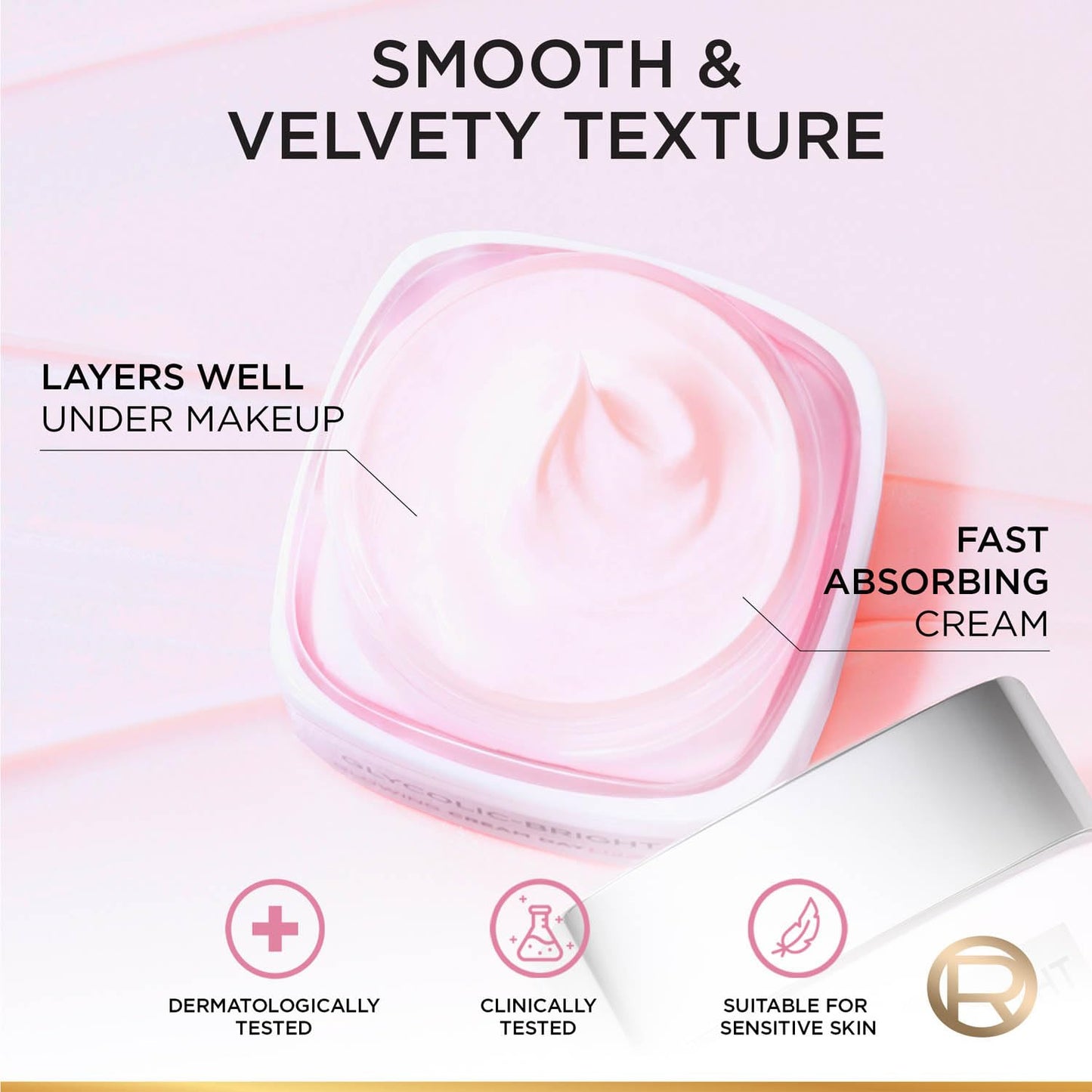 L'Oreal Paris Glycolic Bright Glowing Day Cream, Overnight Brightening Cream, Glycolic Acid in Gel-Like Cream Texture, that Visbily Minimizes Spots & Reveals Glowing skin, 50ml