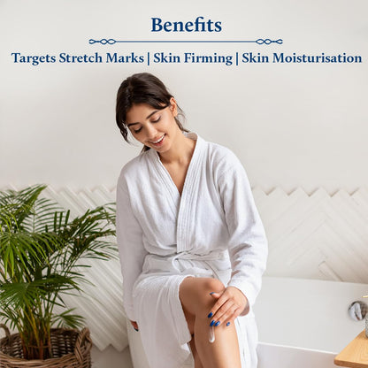Blue Nectar Stretch Mark Removal Cream | Pregnancy Stretch Marks Cream for Women | Postpartum Moisturizing Body Lotion, with Cocoa Butter, Saffron & Almond (12 Herbs, 200ml)