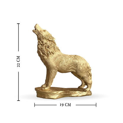 Beautiful Lion Statue for Home Decor (Pack of 1, Golden)
