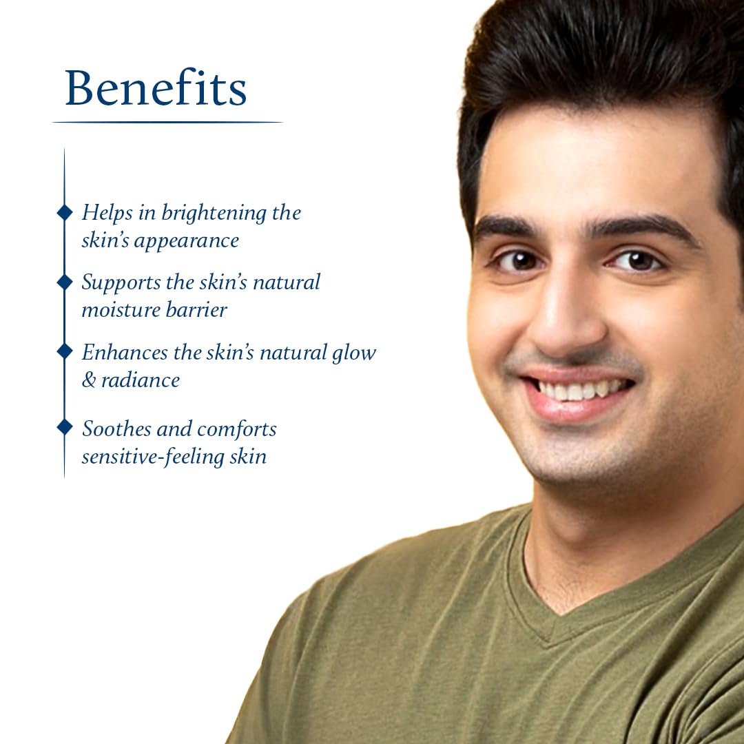 Blue Nectar Ayurvedic Sandalwood Radiance and Skin Brightening Cream | Moisturizing Day Cream for Men for Daily Use | Plant Based Face Cream for Men (13 Herbs, 50g)