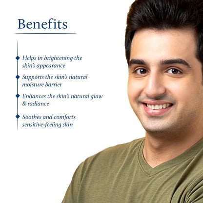Blue Nectar Ayurvedic Sandalwood Radiance and Skin Brightening Cream | Moisturizing Day Cream for Men for Daily Use | Plant Based Face Cream for Men (13 Herbs, 50g)