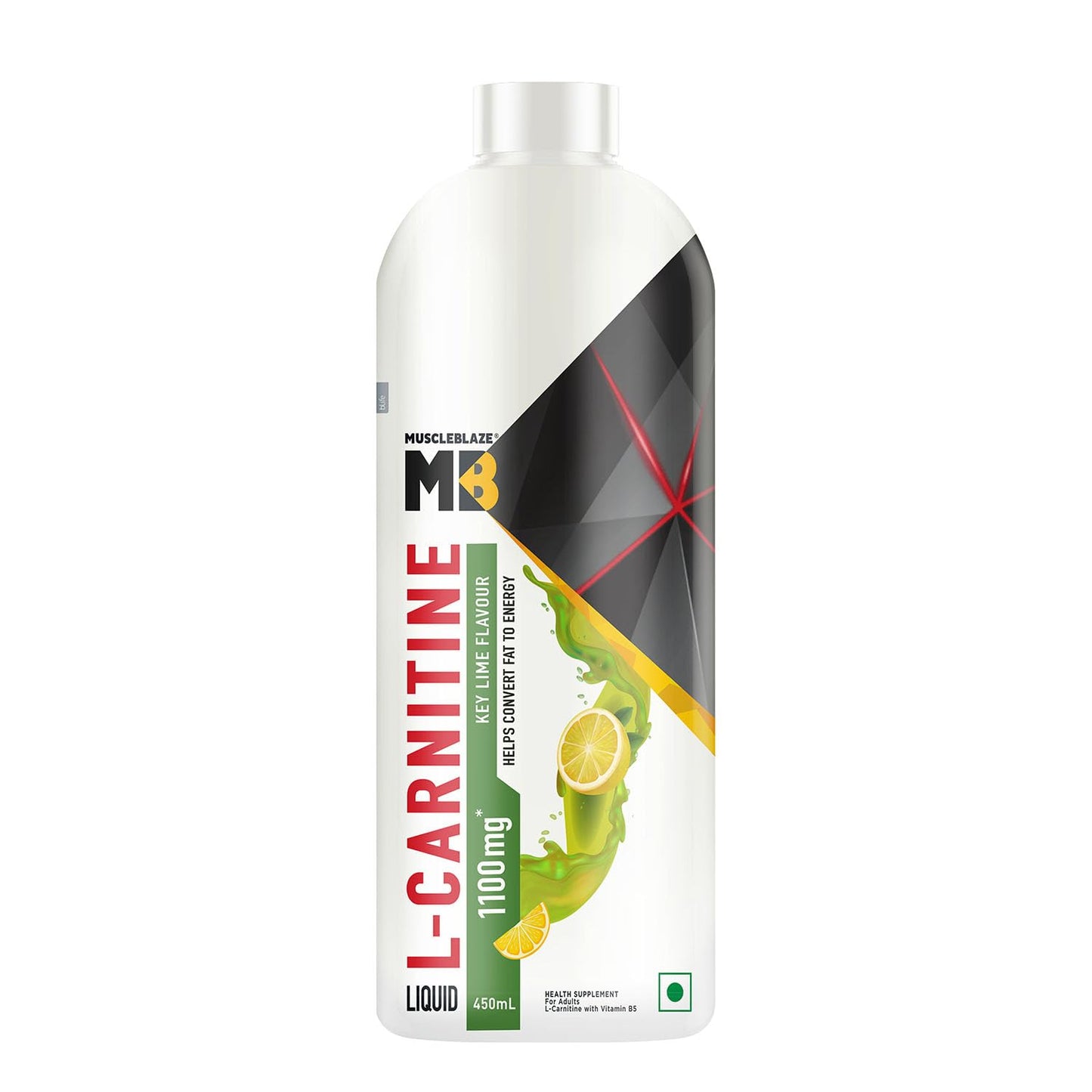 MuscleBlaze Liquid L-Carnitine 1100 Mg (450 Ml,30 Servings)|Converts Fat Into Energy,1 Count