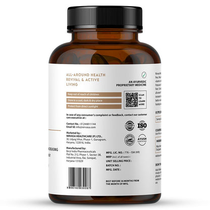 Nirvasa Maca Root Tablets 800mg (60 Tabs) | Ayurvedic Supplement for Energy, Strength, Stamina & Vitality | Supports Fertility & Hormonal Balance | For Men & Women