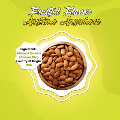 YUM YUM Pure California Almonds/Badam Whole, 250g, Real Nuts, High in Fiber, Badam Giri, Rich in Protein, Magnesium, Phosphorus and Dietary Fibre, Nuts & Dry Fruits