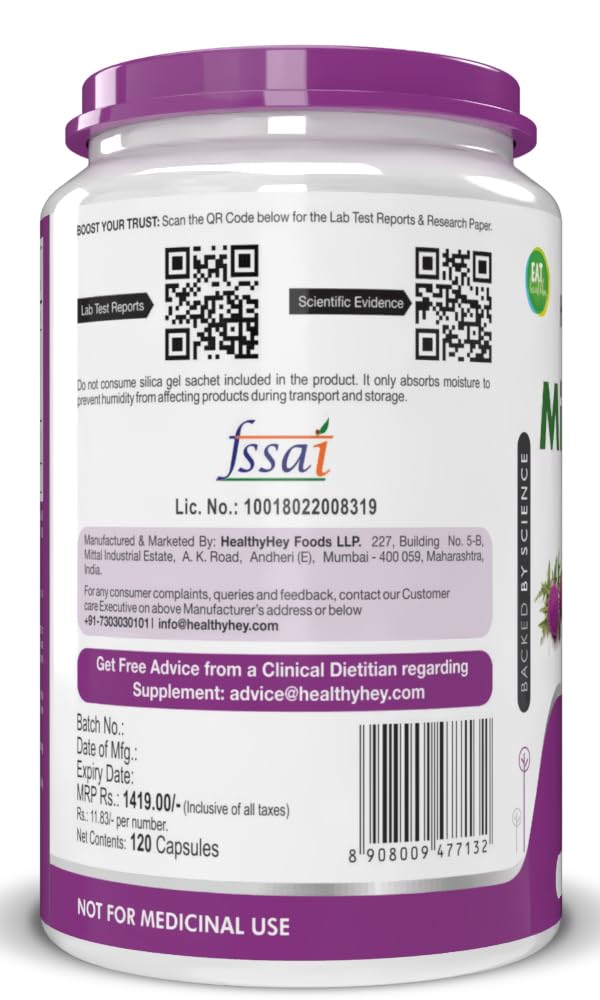 Back view of a supplement container with labels and text on a white background