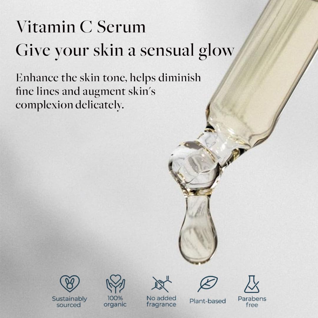 Sadhev Ayurvedic Vitamin C Face Serum For Glowing and Clear Skin With Pomegranate Seed Oil And Natural Vitamin E - 30ml (Pack of 1)