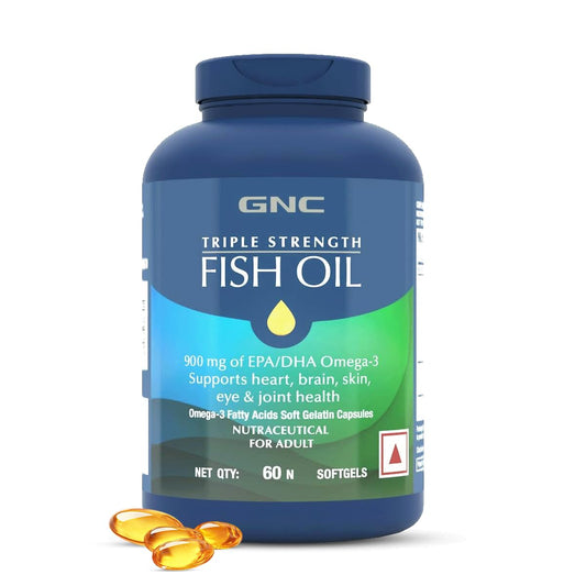 Zephivo GNC 1500 MG Triple Strength Fish Oil Omega 3 Capsules for Men & Women | 60 Softgels | 900mg (540 MG EPA & 360 MG DHA) | Improves Memory | Protects Vision | No Fishy Aftertaste
