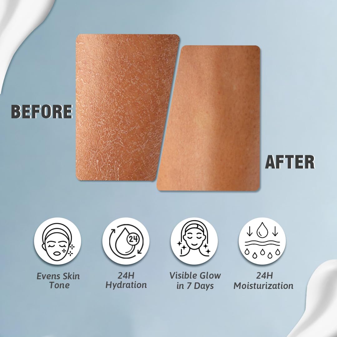 Glamveda Rice & Ceramide Glass Skin Body Lotion Moisturizer 200ml | 24Hr Hydrating Deep Nourishment Moisture for Dry Skin | Non Greasy, Lightweight | For Glowing, Soft, Radiant & Repair Skin Barrier
