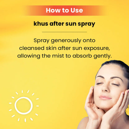 Aroma Treasures Khus After Sun Spray | Hydrating & Detanning Face & Body Mist with Aloe Vera, Niacinamide & Khus Oil | 91% Natural Ingredients | Use Before Sunscreen & After Sun Exposure – 50ml