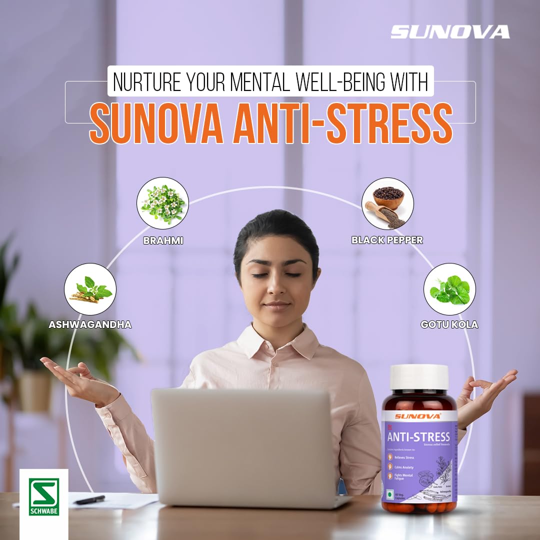 Sunova Anti-Stress (Stress Relief Formula), 60 Capsules